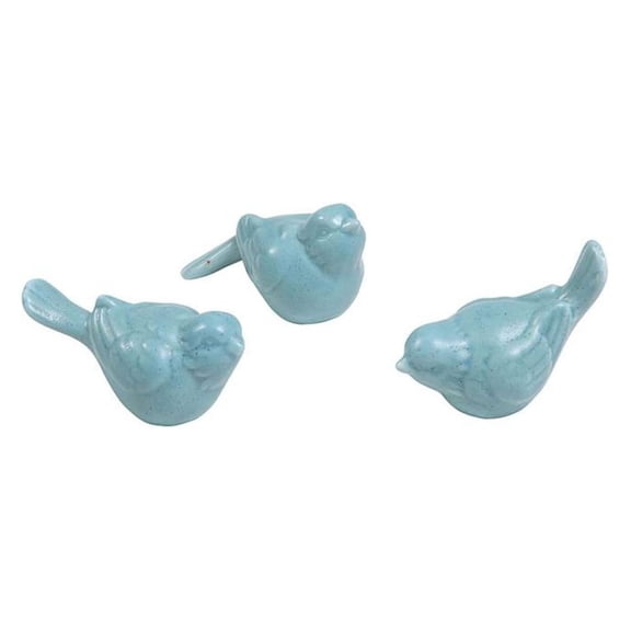 Co-Op Set of 3 Ceramic Figurine Home Decor Accents Aqua,Blue,3"L