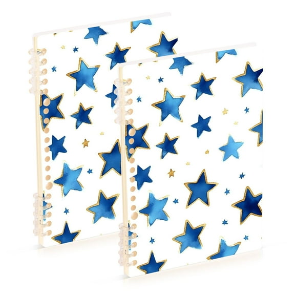 joogoo Spiral Journal Notebook Cute Stars College Ruled Notebooks 8.3" x 5.7" 2 PCs
