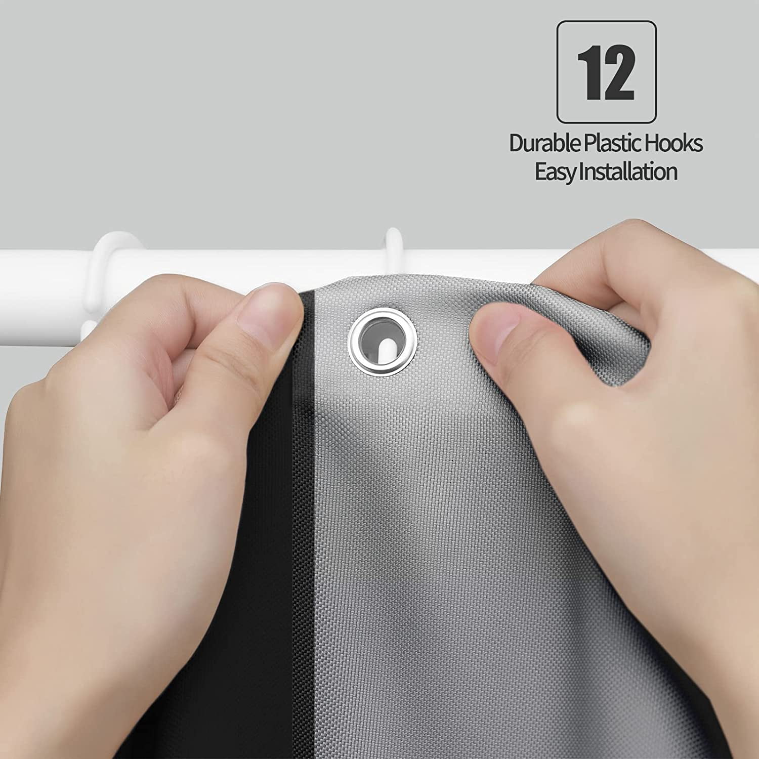 White and Black Shower Curtain Mordern Geometric Gray Shower Curtains for Bathroom 72 x 72 Inches