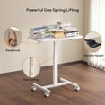 thumbnail image 5 of Mobile Standing Desk, Small Standing Rolling Desk, Portable Laptop Desk with Lockable Wheels, Computer Workstations, Adjustable Height, White, 5 of 14