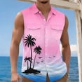 thumbnail image 5 of Noric Men's Sleeveless Hawaiian Shirt Print Button Up Tank Tops Loose Fit Beach Vest for Summer Holiday, 5 of 6