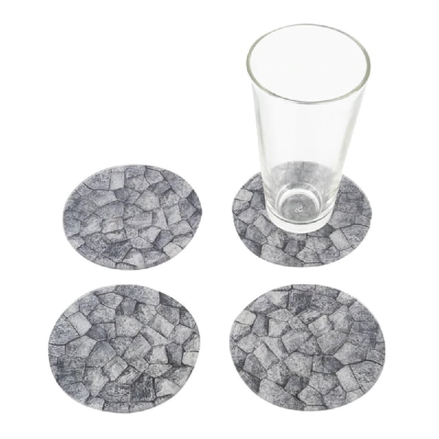 Set 4 Portavasos Redondos Decorativos Vidrio 10cm Billu BILLU S4PV-PIE