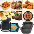 thumbnail image 5 of 2 Packs Air Fryer Silicone Pot Reusable Air Fryer Liners Air Fryer Basket Replacement Accessories of Parchment Paper Liners Easy Clean for Baking Oven Microwave(7.8inch, Grey + Grey), 5 of 7