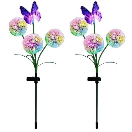 

Solar Garden Lights - 3-head Dandelions Solar Lamp Solar and A Beautiful Colorful Butterflies Lamp Sway Lights Sway with The Wind Solar Outdoor Lights Solar