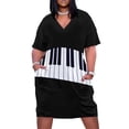 thumbnail image 1 of Vestido holgado con bolsillo y teclas de Piano para mujer, 1 of 6