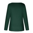 thumbnail image 5 of qolati Women's Fall Long Sleeve T Shirts Dressy Trendy Printed Ruched Square Neck Shirts Casual Loose Flowy Holiday Pullover Tops, 5 of 6
