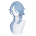 thumbnail image 1 of Light Blue Ayato Kamisato Cosplay Wig for Genshin Impact Long Fluffy Anime Wig for Halloween Party with Wig Cap, 1 of 4