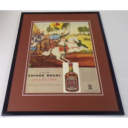 1958 Chivas Regal 12 Yr Old Whiskey Framed ORIGINAL Vintage Advertisement
