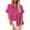Hot Pink, variant on Womens Cotton Linen Button Down Shirt Plus Size Casual Short Sleeve Loose Fit Collared Work Blouse Tops with Pocket,XXXXL,Hot Pink