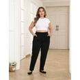 thumbnail image 2 of HDE Womens Plus Size Pull On Pintuck Pants with Pockets Black - 1X, 2 of 7
