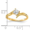 thumbnail image 2 of Primal Gold 14 Karat Yellow Gold 4mm Princess Cut Cubic Zirconia Ring, 2 of 4