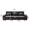 thumbnail image 2 of Aukfa 3 Piece Sofa Set - 99" Oversized 3 Seat Couch with Cup Holders&Pillows, 16 Solid Wood Legs, Black, 2 of 9