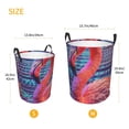 thumbnail image 3 of Fotbe Digital Flamingo Vibrant Art Pattern Laundry Basket with Handles, Waterproof Large Laundry Hamper, Wash Bag for Corner Dorm, Rolling Laundry Basket with Handles-, 3 of 6