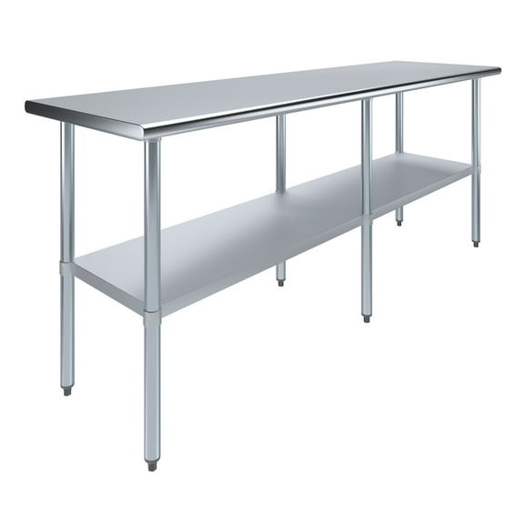 AmGood 84" Long x 24" Deep Stainless Steel Work Table | Metal Work Bench Utility | Work Station