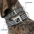 thumbnail image 2 of Buckle-Down Pet Collar, Dog Collar Metal Seatbelt Buckle, Diamonds Stripe White Black, 9.5 to 13 Inches 1.0 Inch Wide, 2 of 8