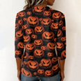 thumbnail image 5 of Fabrcox Halloween Shirt for Womens Ghost Pumpkin 3/4 Sleeve Womens Tops Spider Web Print Spooky Celebration Fall Holiday Womens Graphic T Shirts, 5 of 5