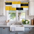 thumbnail image 2 of Yellow Black Patchwork Window Valance Curtain Abstract Art Rod Pocket Short Curtain for Living Room, Bedroom & Kitchen Window Decor 54x18in, 2 of 8