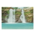 thumbnail image 1 of Rainforest Cutting Board, Waterfall in Tropic Rainforest Sunny Vacation Fresh Lake Waterscape, Decorative Tempered Glass Cutting and Serving Board, Large Size, Turquoise Green Brown, by Ambesonne, 1 of 1