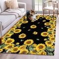 thumbnail image 2 of Kitchen Mats for Floor 3x5 Ft, Sunflower Black Non Slip Area Rugs for Kitchen Bedroom Entryway, Watercolor Floral Vintage Farmhouse Washable Carpet Runner Rug Floor Mats for Bedroom Home Decor, 2 of 9