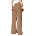 thumbnail image 4 of Women's Wide Leg Casual Lounge Pants Elastic Waist Drawstring Loose Trousers with Pockets, 4 of 6