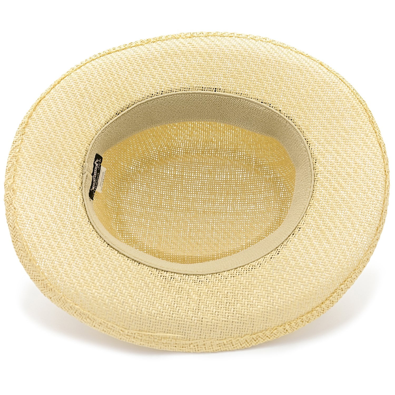 Panama Jack Gambler Straw Hat - Lightweight, 3" Big Brim, Inner Elastic Sweatband, 3-Pleat Ribbon Hat Band (Brown, Large/X-Large)