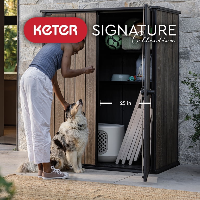 Keter Signature Vertical Durable Resin Outdoor Storage Shed With