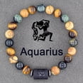 thumbnail image 5 of 1pc Bohemian Zodiac Sign Bracelet - Stretch Stone Beaded Friendship Bangles with, Virgo, Leo, Libra Symbols - Colorful Marbled Pattern - Ideal Gift for Men and Women, Taurus, 5 of 27
