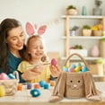 thumbnail image 7 of AYktou Plush Easter Bunny Baskets, Cute Rabbit Ears Handbags Easter Egg Hunt Stuffer Foldable Long Ears Rabbits Storage Bags - 9.5×7.9 Inch Large Capacity Gift Bags with Handle Easter Decor, Brown, 7 of 7