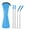 Blue, variant on 4-Pack Ultra-Long Stainless Steel Straws with Silicone Tips, Reusable Metal Drinking Straws for 30-40 Oz Tumblers, Straight & Bent , 2 Straight Tubes 2 Curved Tubes 1 Straw Brush 1 Storage Bag