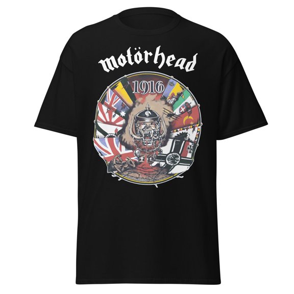 Motorhead - Vintage 1916 Jumbo Print Unisex T-Shirt - Black - Small