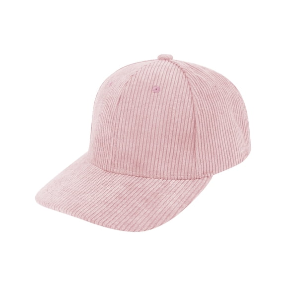 TOPTIE 6 Panel Trucker Cap Corduroy Sun Hat Adult Pre-Curved Bill Hat-Pink