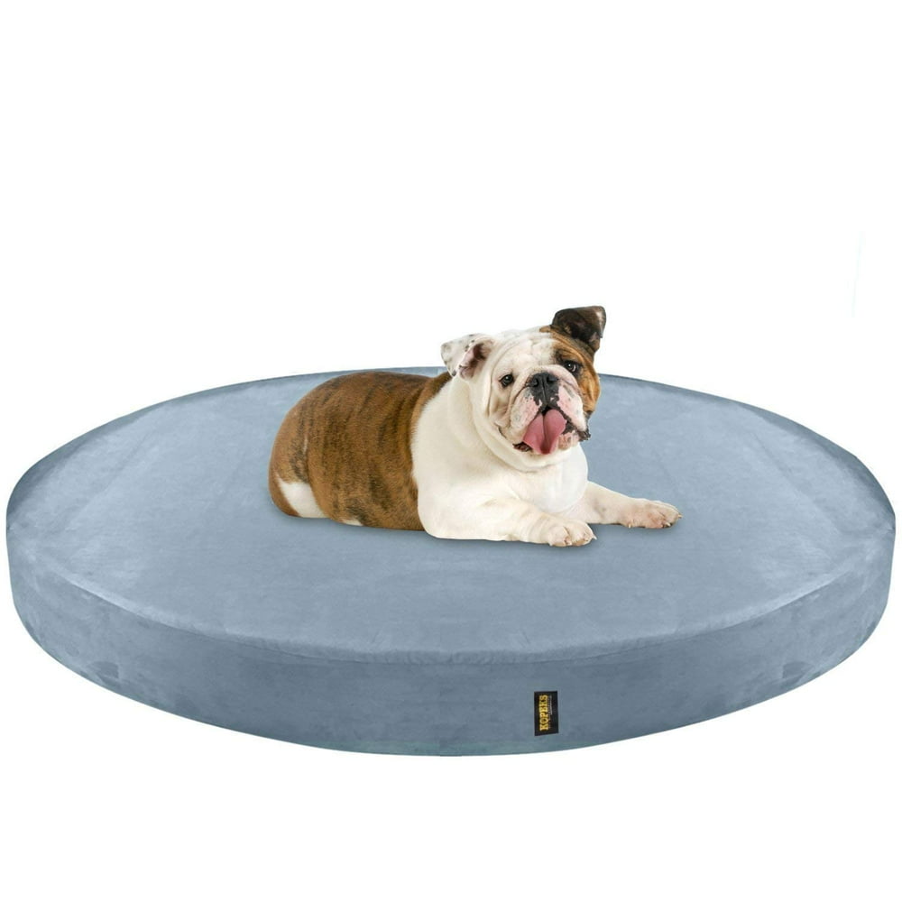 Deluxe Orthopedic Memory Foam ROUND Dog Bed Large Grey Walmart