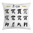 thumbnail image 1 of Pi Throw Pillow Cushion Cover, Brush Written Grunge Image of Same Symbol in Different Styles, Decorative Square Accent Pillow Case, 20" X 20", Charcoal Grey Pale Coffee and White, by Ambesonne, 1 of 2