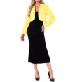 thumbnail image 2 of INSPIRE CHIC Women's Collarless Long Sleeve Open Front Faux Fur Shrug Cropped Coat XS(2) Light Yellow, 2 of 6