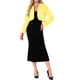 thumbnail image 2 of INSPIRE CHIC Chaqueta corta de piel sintética sin cuello y de manga larga para mujer L(14) Amarillo claro, 2 of 6