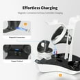 thumbnail image 3 of 4-in-1 Controller Charging Station for PSVR2 and PS5, Dual Charging Dock with VR Headset Display Holder and Headphone Rack, LED-Charging Indicator, AC Power Adapter, RGB Lights, 3 Magnetic Connector, 3 of 8