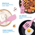 thumbnail image 6 of Silicone Cooking Utensils Sets,AILKIN 5-Piece Kitchen Utensil Set 600°F Heat Resistant Non-stick Rubber Cookware Kitchen Silicone Cooking Utensils with Spatulas,Whisk,BPA Free,Pink, 6 of 7