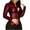 Wine, variant on YUGYXL Womens PU Faux Leather Button Down Jacket Shirts Slim Fit Long Sleeve V Neck Blouses Tops with Pocket Black M