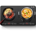 thumbnail image 1 of Aobosi Double Induction Cooktop,Portable Induction Cooker with 2 Burner Independent Control,Ultrathin Body,10 Temperature,1800W-Multiple Power Levels,4 Hour Timer,Safety Lock, 1 of 8