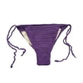 thumbnail image 6 of HOWPAY Bikini Bottoms Women Moderate Coverage High Cut Crochet Basic Swim Briefs Mid Waisted Solid Color Beach Pool Bathing Suit Bottoms Purple S, 6 of 7