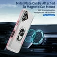 thumbnail image 4 of for iPhone 16 Case, Slim Fit Military Grade Drop Tested Dual Layer Shockproof Case with 360 Ring Holder Kickstand Protective Rugged Car Magnetic Non-Slip Phone Case,White+Pink, 4 of 10
