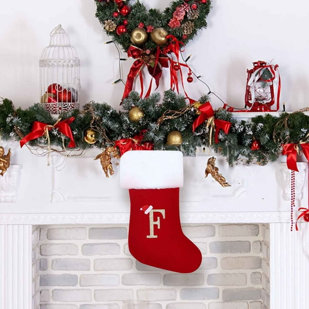 Large Personalized Letter Christmas Christmas Tree Decorative Pendant Candy Bag Christmas Scene Dressing Gift Bag