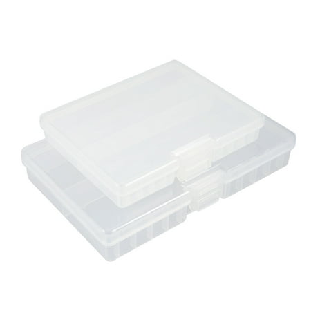 Unique Bargains 2pcs Hard Plastic Clear Portable AAA Battery Storage Box, AA Batteries (Best Way To Store Aa Batteries)