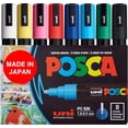 thumbnail image 1 of POSCA Juego de marcadores de pintura de 8 colores, PC-5M mediano, 1 of 8