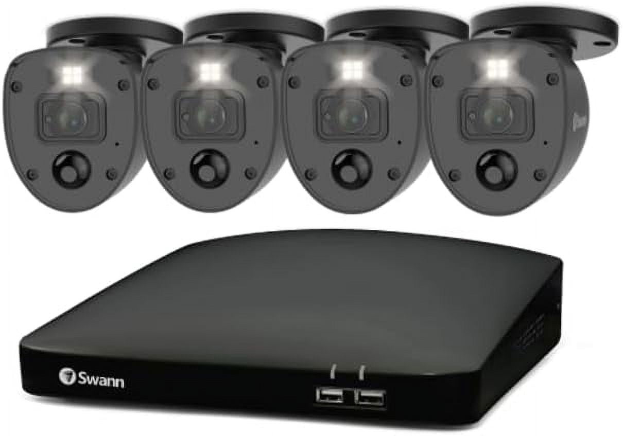 Swann Smart Security System 1080P 4カメラ Swann 4-Channel 64GB DVR Security Camera System with 4