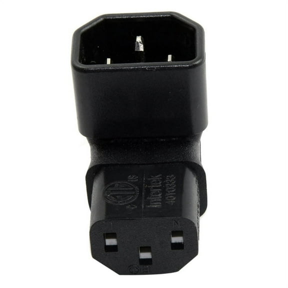 IEC Male C14 to Up Right Angled 90 Degree IEC Female C13 Power Extension Adapter,1 x Power Adapter,black