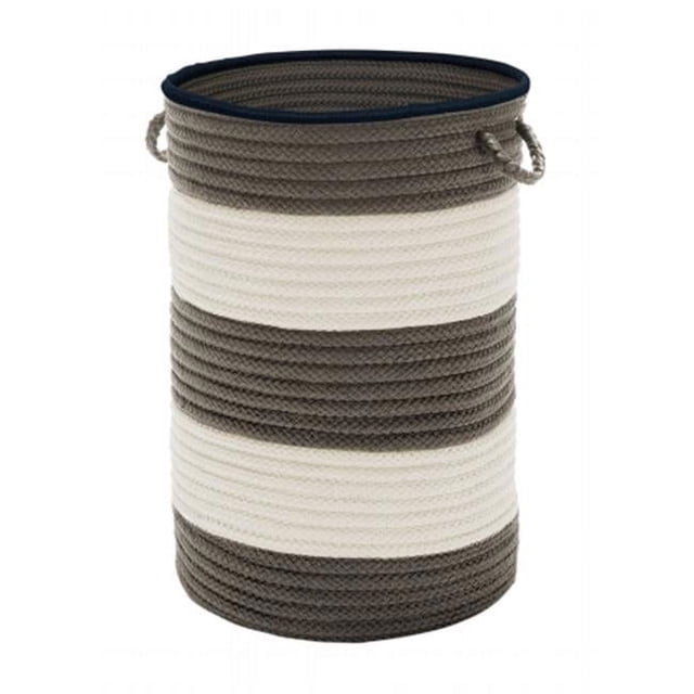 Color Block Panier Rond - Marine/gris 18''x12''