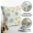 thumbnail image 5 of Snowflakes Winter Pillow Covers 16x16 Set of 2 Aqua Blue Yellow Gray Grey Rustic Christmas Print Outdoor Decorative Throw Pillows Vintage Holiday Farmhouse Linen Cushion Case Sofa Couch Decor, 5 of 6