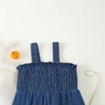 thumbnail image 6 of Ketyyh-chn99 Girls Rompers Ruffle Sleeveless Summer Toddler Baby Girls Jumpsuit Romper Sleeveless Strap Summer Outfits Pockets Clothes Size for 9-12 Months,Blue, 6 of 6