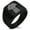 Black, variant on Stainless Steel Demeter Greek Goddess of Agriculture Geometric Pattern Biker Style Polished Ring